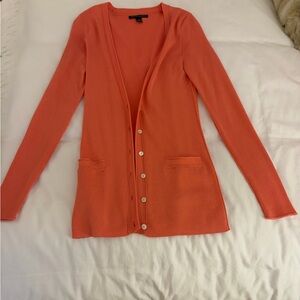 Women's Light Salmon Color Long  Cardigan Sweater